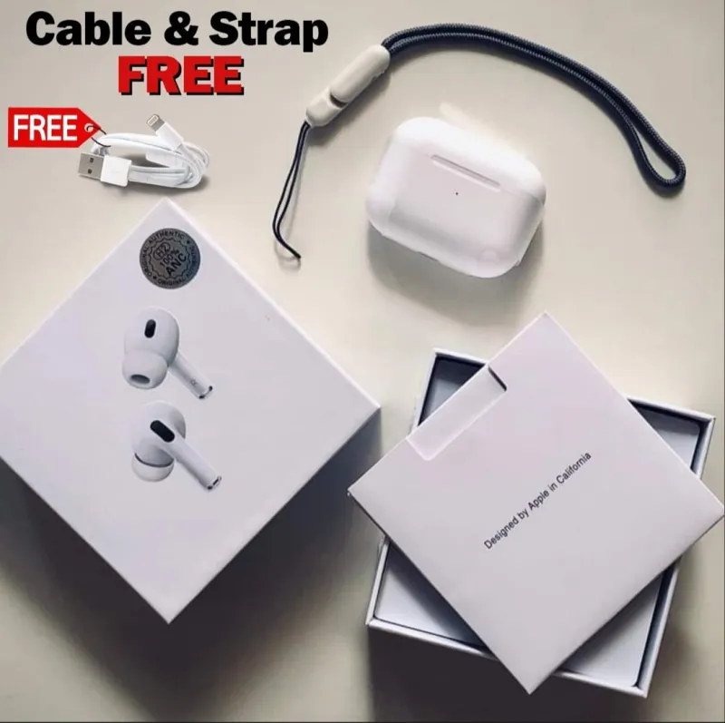 Airpods Pro 2nd Generation Premium Quality ANC Dubai version A Grade - White - Ario Mart