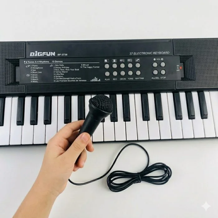 BigFun 37 Keys Electronic Keyboard Piano with Microphone for Kids - Thumbnail