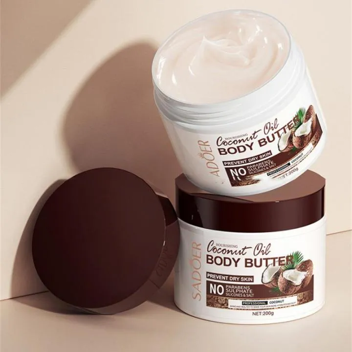 SADOER Coconut Oil Body Butter 200g - Deep Moisturizing Cream - Ario Mart